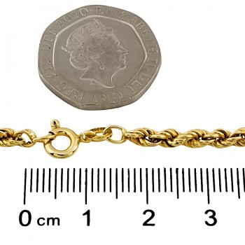 9ct gold 2.5g 7 inch hollow rope Bracelet